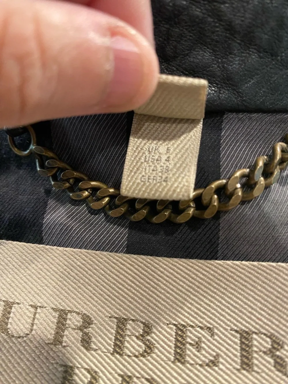 Burberry Black Leather Double-Breasted Moto Jacket with Gold Hardware - Picture 4 of 4